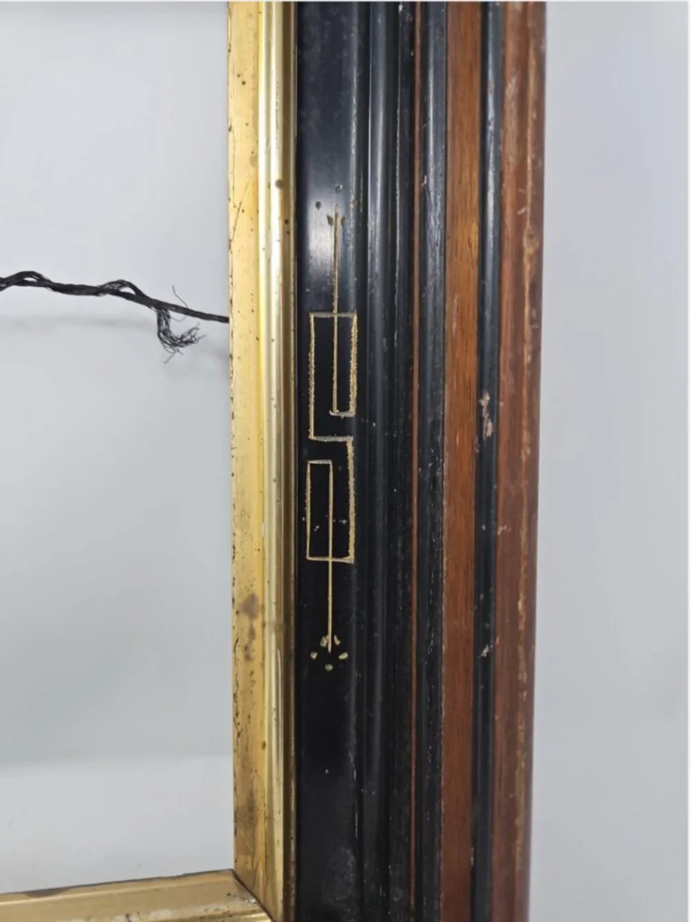 Antique 19th Century Victorian Eastlake Picture Frame Ebonized Wood Deep Cove